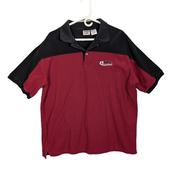 Vintage Razorbacks Shirt Mens XXL Red Black Embroidered Logo Arkansas Retro - Picture 1 of 9